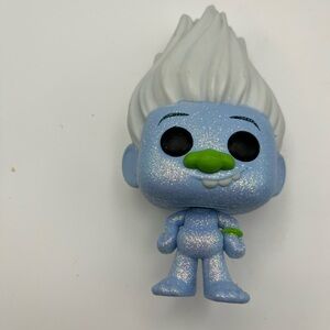 Sparkly Blue Troll Diamond Vinyl Figure with White Hair